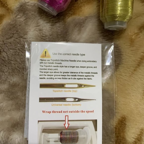 9 Shiny Colors Metallic Embroidery Machine Thread Kit 500M 550Y Each Spool fo... - Picture 2 of 7